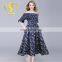 OEM factory price V-neck sequins waist design rayon fancy ladis maxi dress