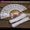 Handmade 100% Cotton Battenburg Lace Hand Fan Classic White Lace Fan With Lace Cover Bag Wedding Costume Party