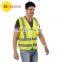 Adult reflex safety working yellow vest with pockets