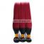 Grade 8a virgin hair Pervian straight ombre bundles hair weaves 1B/red color
