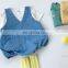 Ins Korea The Same Baby Summer Soft Sleeveless Denim One-piece Baby Fashion Pocket Bag Fart Climbing Clothes