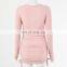 2020 new cross border double side drawstring long sleeve round neck Cotton Mini bodycon casual dress