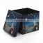 Customized Blue Star Cartoon Cat Foldable storage ottoman with LED Design for living room