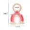 Ins Hot Sale Rainbow Teether Toy Wood Teething Ring For Baby