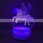 Custom  led night light lamp 3d illusion usb acrylic unicorn night light for for kids gifts bedroom