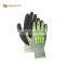 Sunnyhope work gloves safety 13gauge HPPE liner with nitrile foam coated on palm and finger. back with TPR impact gloves