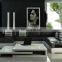 Modern Sofa Set Furniture Living Room Sofas Sectional Pure Black Leather Sofa