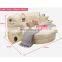 Light champagne fancy bed big size bedroom furniture modern adult style leather massage round wedding bed