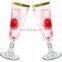 Clear Plastic Cups with Rose Gold Rimmed Disposable Wedding Party Plastic Champagne Flutes