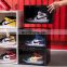Plastic shoes box led side open clear magnetic ccrylic custom giant transparent shoes box led stackable box with led light