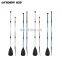 Black anodized detachable Aluminum 3 pieces Adjustable Paddle for iSUP paddling