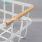 Multifunctional Wire Basket Lightweight Metal Organizer Rack Storage Basket Wood Handle