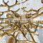 Modern Style Solid Brass Branch Chandelier LED Pendant Lighting Fixture Crystal Drops Home Decoration Oval Hanging Chandelier