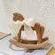 Retro rural style wooden rocking horse
