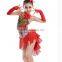 Hot Sexy Fringe red children Latin Dance Dress For Girls Tassel Salsa Kids Ballroom Dresses Tango Costume