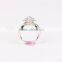 Micro pave setting elegant rose shape design 925 sterling silver wedding ring