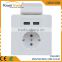 Europe German Type USB charger with Socket-outlet 5V DC/2.1A 250V AC/16A with CE TUV approvel