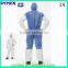 Disposable Coverall-blue 50gsm SMS breathable back panel