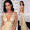 Dita Von Teese Champagne Sexy V-neck Backless Prom Dress Red Carpet Dress Spring 2012 Backless White Gown Gallery TPD225