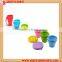 Portable drinking silicone folding cup with lid and string