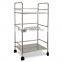100% export factory made good quality stainless steel kitchen storage rack shelf removable with wheels made in China