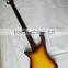 4 string Rik solid basswood electric bass guitar with sunburst colour