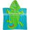Seaside children beach hooded towel with dolphin print and fish print