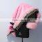 Mrs fur Long style Pink furs jacket with big collar real raccoon hooded women parka wholeslae Facotry