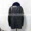 wholesale sheep leather long coat for men/men's sheep leather coat