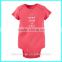 100% cotton cotton baby short sleeve romper baby red bodysuit baby girl romper with new design
