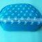 Hot selling economic cosmetic bag blue shiny pu