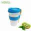 high quality BPA free ceramic espresso cups with silicone sleeve and lid