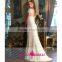 GS15 Sexy Wedding Dress V Neck Lace Floor Length Mermaid Cap Sleeve Backless Vestido Novia Corto