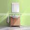 floor standing 24 inch bathroom vanity, wood bathroom cabinet with single mirror