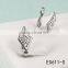 Wholesale fashion silver 316L stainless steel micr-setting cz diamonds earrings