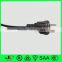 16A 2 pin Korea AC power plug to IEC C5 connector with electric cable
