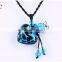 Leopard grain Peach Heart Shape Aromatherapy Essential Oil Necklace Wholesale