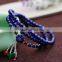 Lapis Lazuli Stone Charm With Amethyst Beads Bracelet