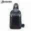 genuine leather durable men running belt chest pack sports backpack