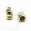 Gold Plating Metal End Cap For Leather Cord