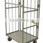 4 Sides Steel Cargo Storage Cage Roll Containers With Wheels