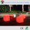 Led square stool bar stool colorful plastic stool of remote control