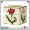 Tissue Box Cover Square Wood Bathroom Accessories Dispenser wooden tissure box Holder Blue Floral CN