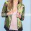 2016 factory price life bomber green printed smart ladies jacket