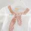 2017 wholesale children's boutique clothing set girls fancy white shirt with floral skirt