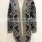 Women open chest knitted patterns aztec cardigan sweater