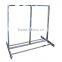 wood/steel two side clothes hanger sneakers wheel display