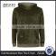 MGOO Plain Basic Velour Classic Fit Hoodie Front Pocket Olive Green Velvet Pullover Men