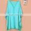 2017 Hot Sell V neck White Blue Ladies Beach Cover Ups