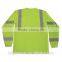 Mens ANSI hi Vis Long Sleeve 3M8710 Heat-applied Reflective Tape Security T-shirt